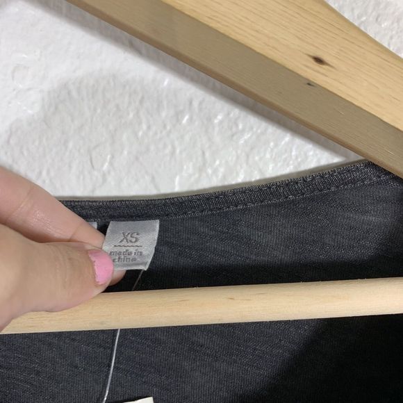 Cato Est. NWT Black Acid Wash Tassel Embroidered Sleeve Blouse Size XS Womens - Picture 8 of 11